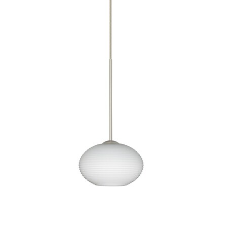 Besa Lighting Lasso Cord Pendant, Opal Matte, Satin Nickel Finish, 1x50W Halogen 1XT-561207-SN